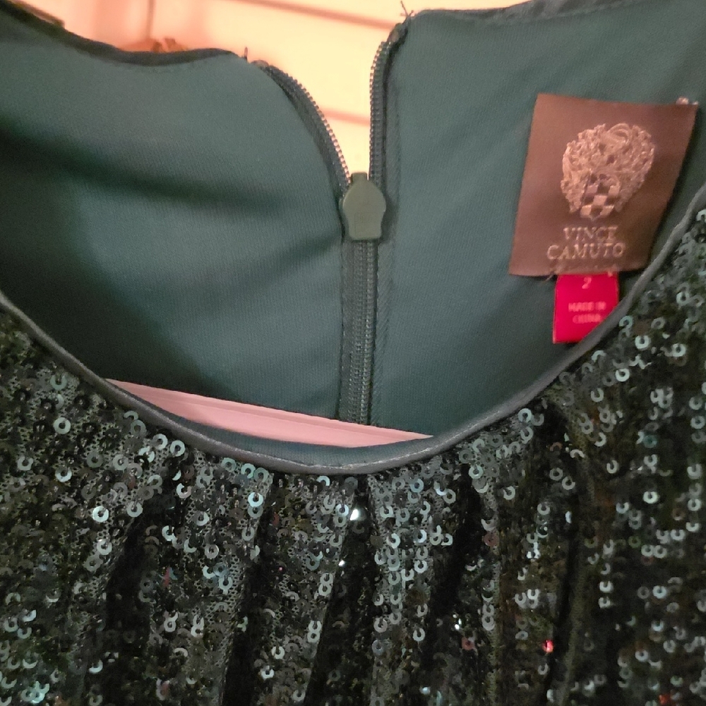 NWT Vince Camuto Green Sequin Mini Dress - Picture 5 of 5